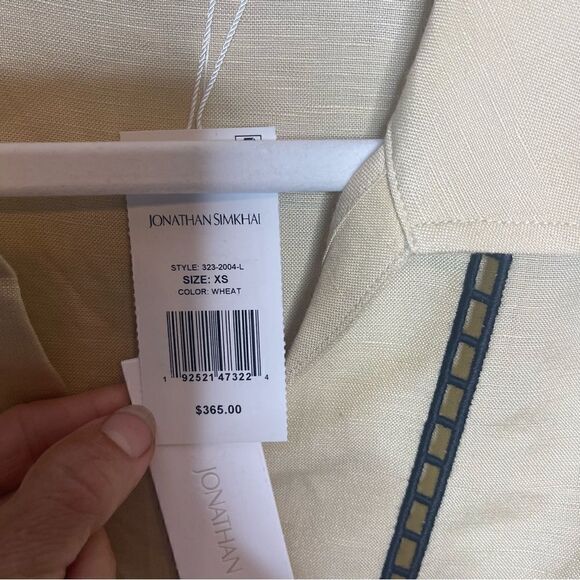 Jonathan Simkhai Abel Linen blend eyelet top NWT XS - Picture 9 of 13